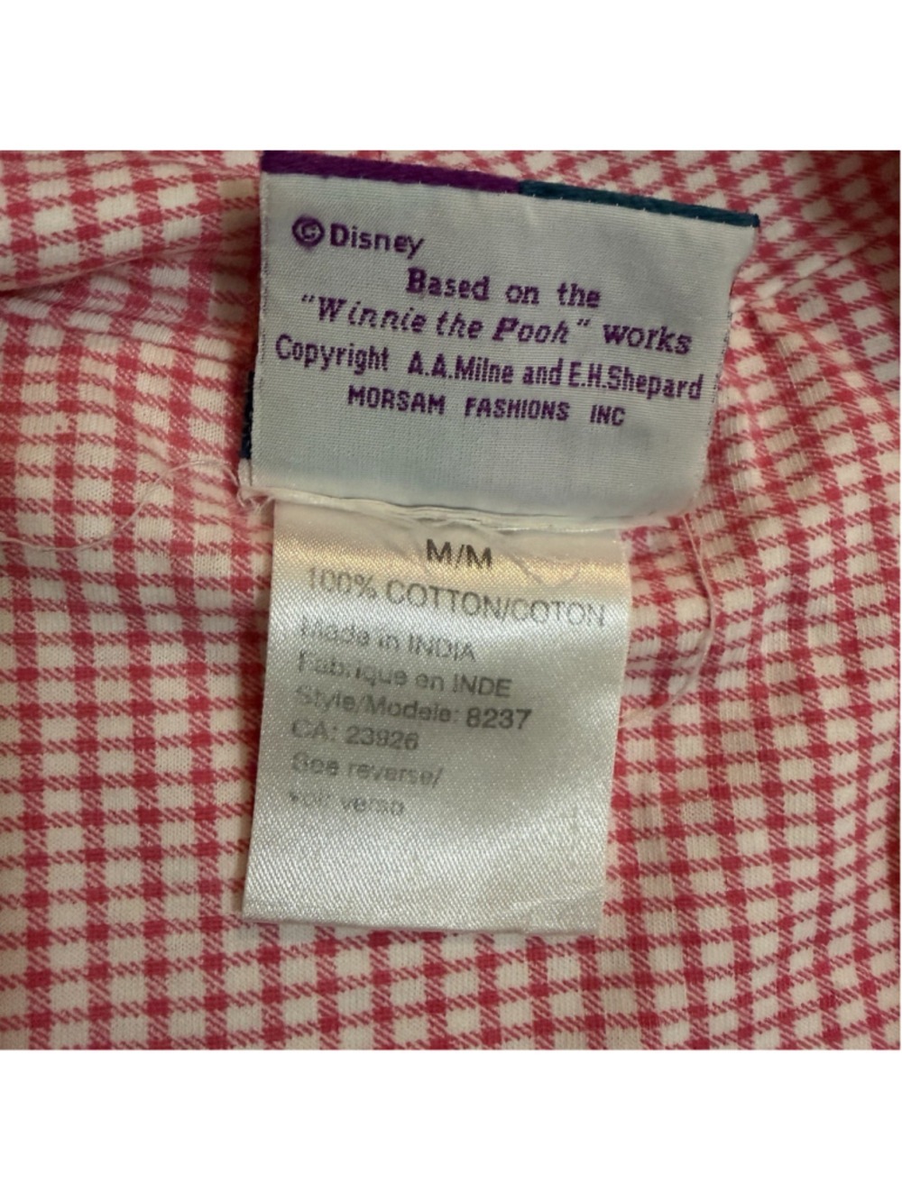 Vintage 90s Disney Winnie the Pooh Watermelon Zip Lounge Robe - Size M - Picture 6 of 14